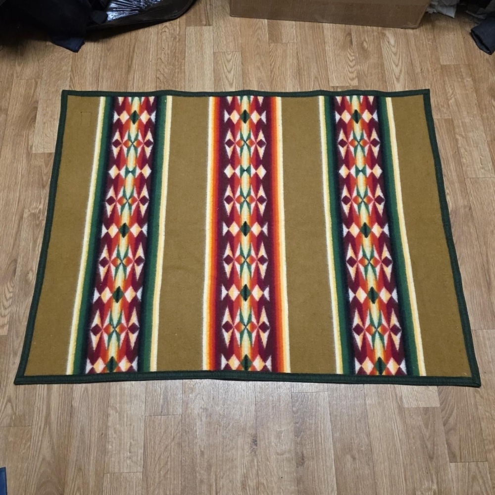 Vintage Pendleton Beaver State Wool Blanket Aztec Tribal Southwestern